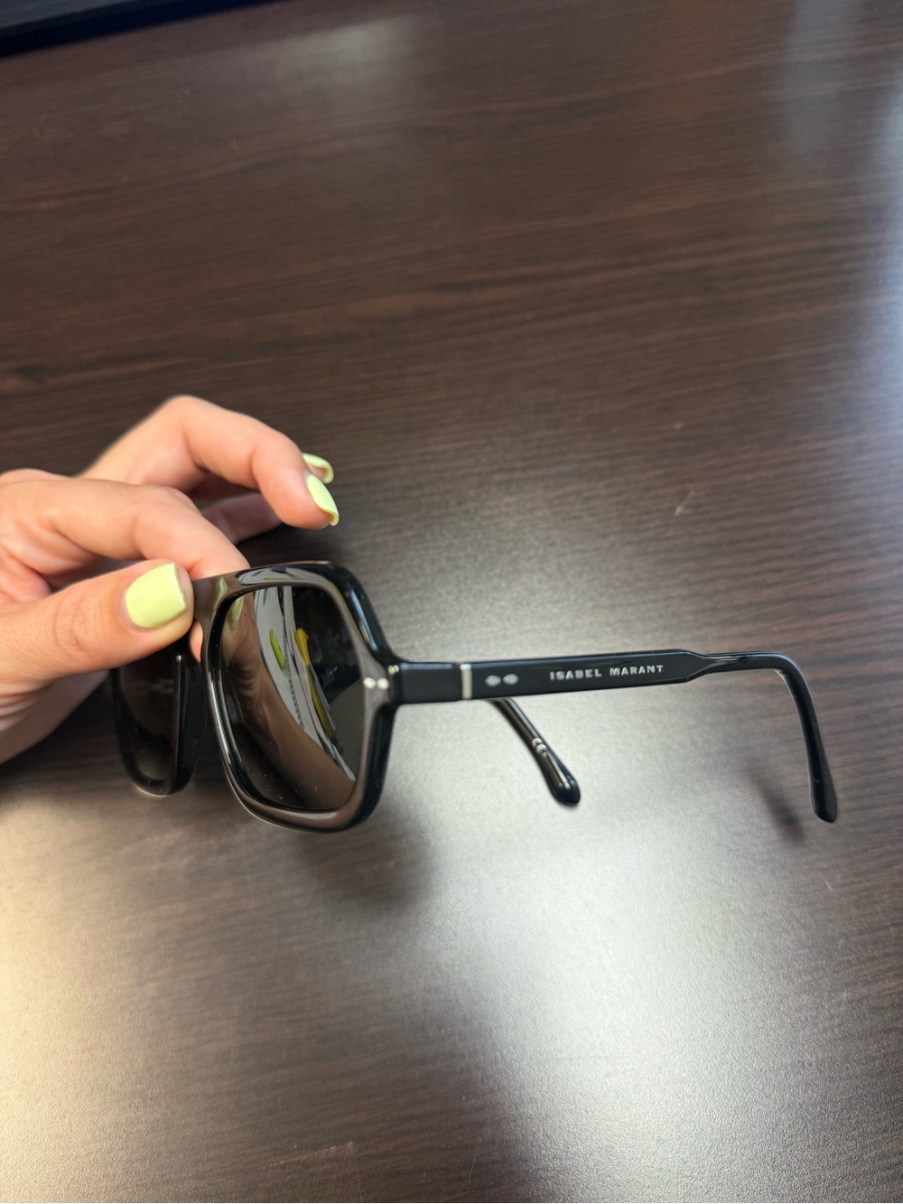 Isabel Marant Glossy Black Square Sunglasses